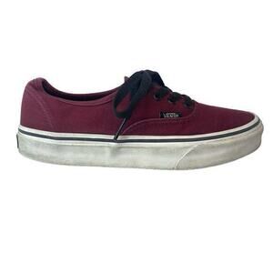 Vans Unisex Classic Red Lace Up Low Top Shoes Size 7